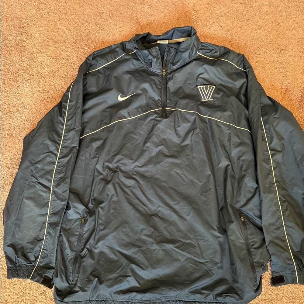 Nike Villanova Wildcats Mens XXL Navy Blue Quarter Zip Windbreaker Jacket